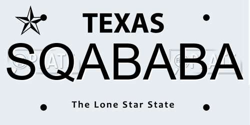 SQABABA Texas License Plate