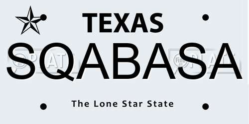 SQABASA Texas License Plate