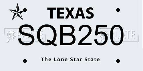 SQB250 Texas License Plate