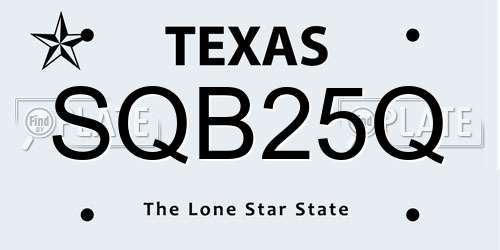 SQB25Q Texas License Plate