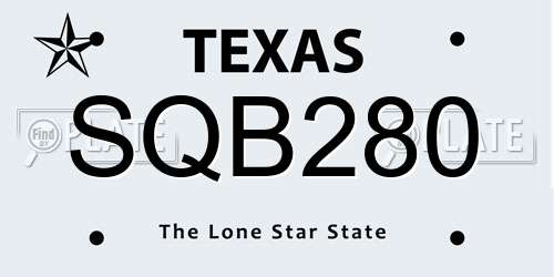 SQB280 Texas License Plate