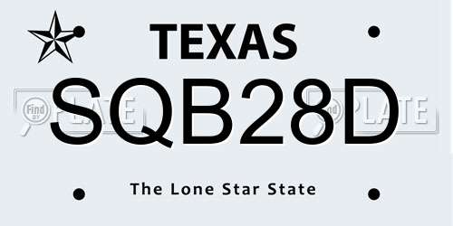 SQB28D Texas License Plate