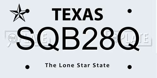 SQB28Q Texas License Plate