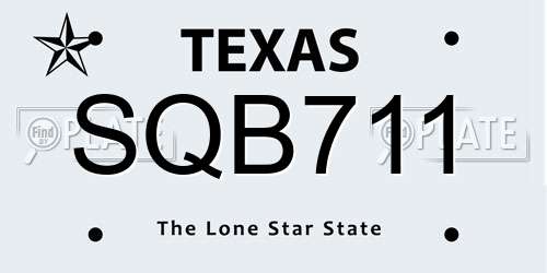 SQB711 Texas License Plate
