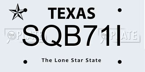 SQB71I Texas License Plate