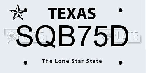 SQB75D Texas License Plate