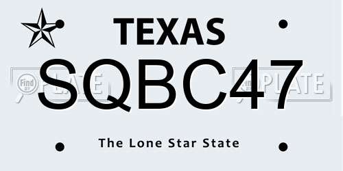 SQBC47 Texas License Plate