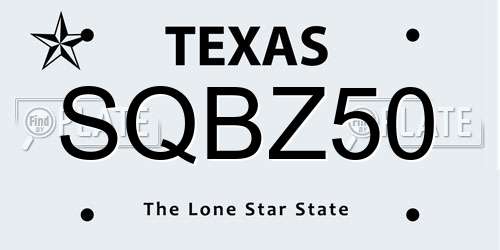 SQBZ50 Texas License Plate