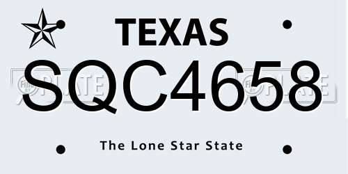 SQC4658 Texas License Plate