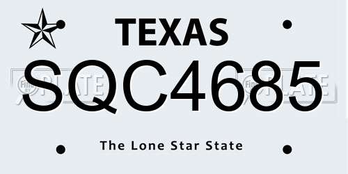 SQC4685 Texas License Plate