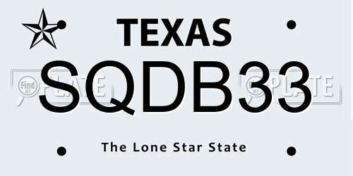 SQDB33 Texas License Plate