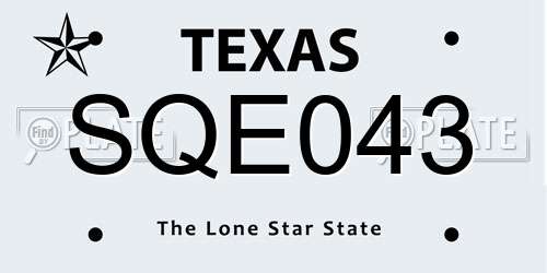 SQE043 Texas License Plate