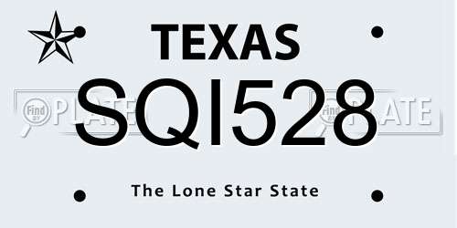 SQI528 Texas License Plate