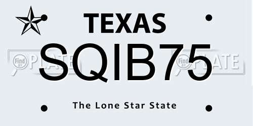 SQIB75 Texas License Plate