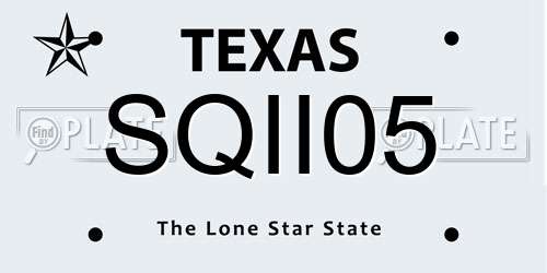 SQII05 Texas License Plate