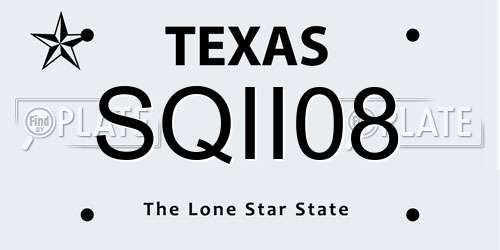 SQII08 Texas License Plate