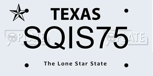 SQIS75 Texas License Plate