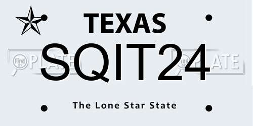 SQIT24 Texas License Plate
