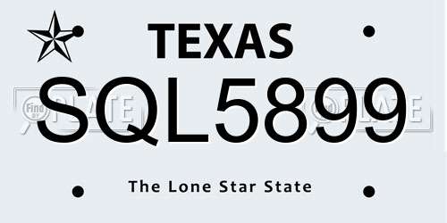 SQL5899 Texas License Plate