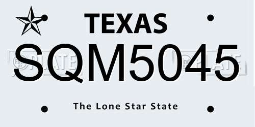 SQM5045 Texas License Plate