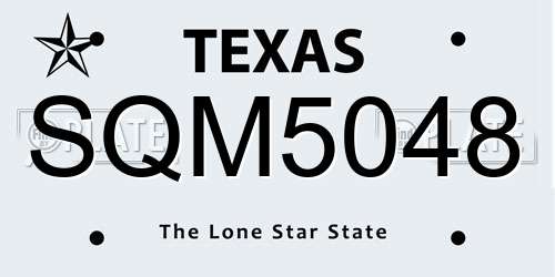 SQM5048 Texas License Plate