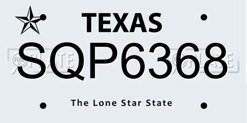 SQP6368 Texas License Plate