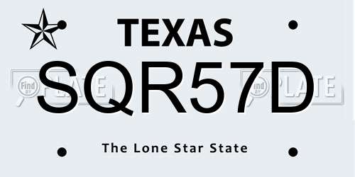SQR57D Texas License Plate