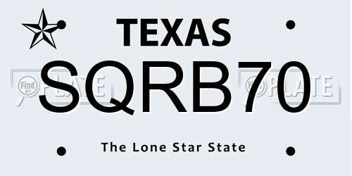 SQRB70 Texas License Plate