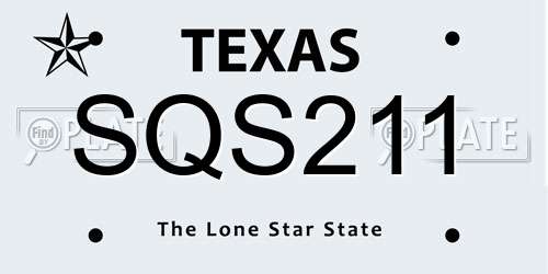 SQS211 Texas License Plate