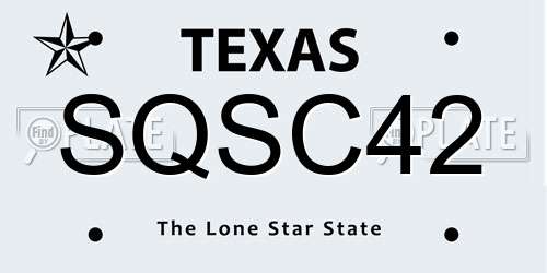 SQSC42 Texas License Plate