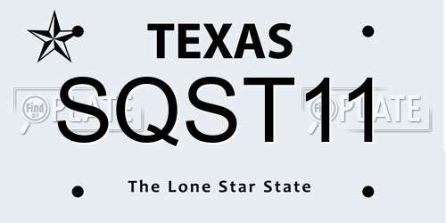 SQST11 Texas License Plate