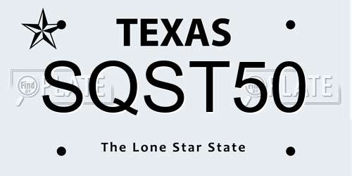 SQST50 Texas License Plate