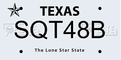 SQT48B Texas License Plate