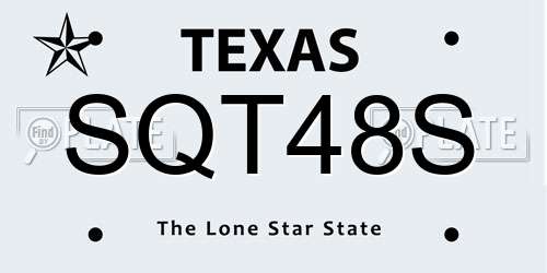 SQT48S Texas License Plate