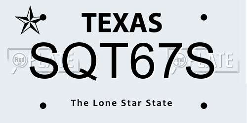 SQT67S Texas License Plate