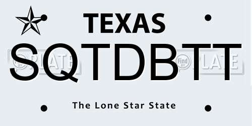 SQTDBTT Texas License Plate