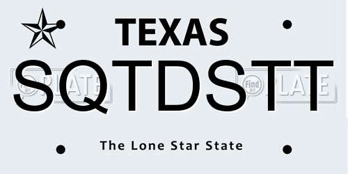 SQTDSTT Texas License Plate