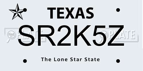 SR2K5Z Texas License Plate