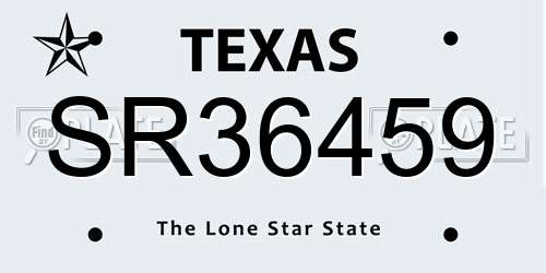 SR36459 Texas License Plate
