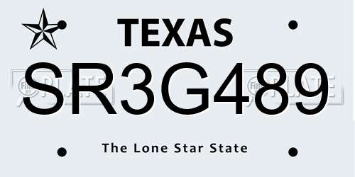 SR3G489 Texas License Plate