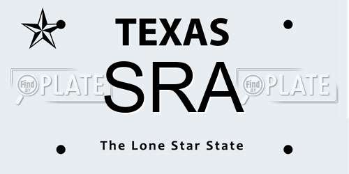 SRA Texas License Plate