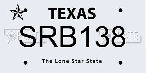 SRB138 Texas License Plate