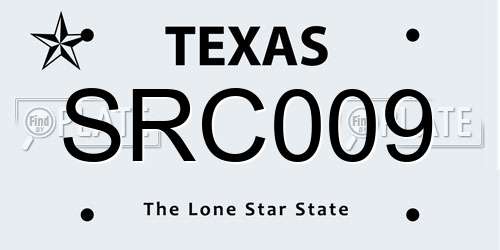 SRC009 Texas License Plate