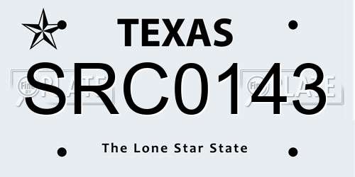 SRC0143 Texas License Plate