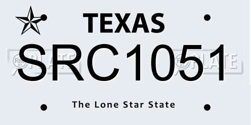 SRC1051 Texas License Plate