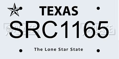 SRC1165 Texas License Plate