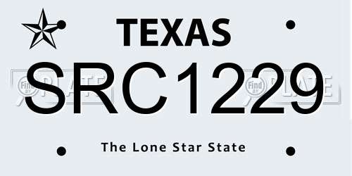 SRC1229 Texas License Plate