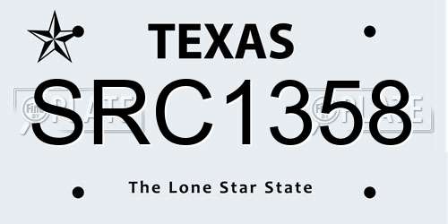 SRC1358 Texas License Plate