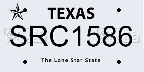 SRC1586 Texas License Plate