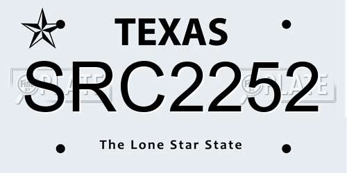 SRC2252 Texas License Plate